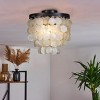 ALOADECOR 3-Light 13" Indoor Capiz Shell Flush Mount Coastal decor Ceiling Lights - 2 of 4