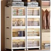 COMHOMA 22/26/32/36" Foldable Storage Bins, Plastic Stackable Large Organizer with Open Front Door, White - 2 of 4