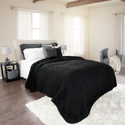 Solid Color Quilt by Hastings Home King - Black