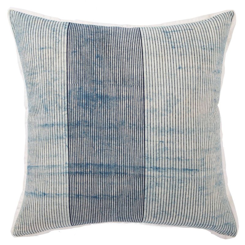 22&#34;x22&#34; Oversize Alicia Handmade Striped Poly Filled Square Throw Pillow Blue/White - Jaipur Living, 1 of 6