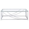 47.25" Glass and Chrome Coffee Table with Metal Legs, Perfect for Modern and Minimalist Living Spaces - 2 of 4