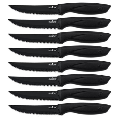 Nutrichef 8 Pcs. Steak Knives Set - Non-stick Coating Knives Set With  Stainless Steel Blades, Unbreakable Knives, Great For Bbq Grill (blue) :  Target