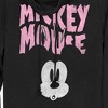 Juniors Womens Mickey & Friends Surprised Pink Logo Cowl Neck Sweatshirt - 2 of 4