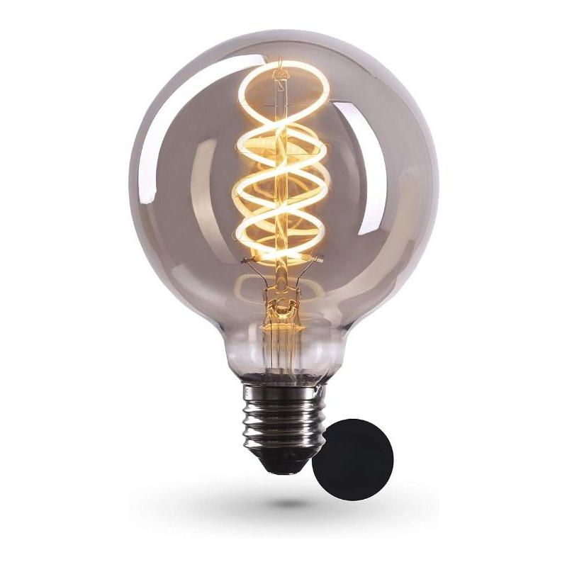 CROWN LED 110V-130V, 50 Watt, E26 Edison Light Bulb for Antique Filament Lamps in Smoky Glass Look, 3 Pack, 3 of 4