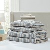 Nestl Comforter Set, 7pc Bed in a Bag, Modern Comforter Sets with Sheets, Striped Design Bed Set - 4 of 4