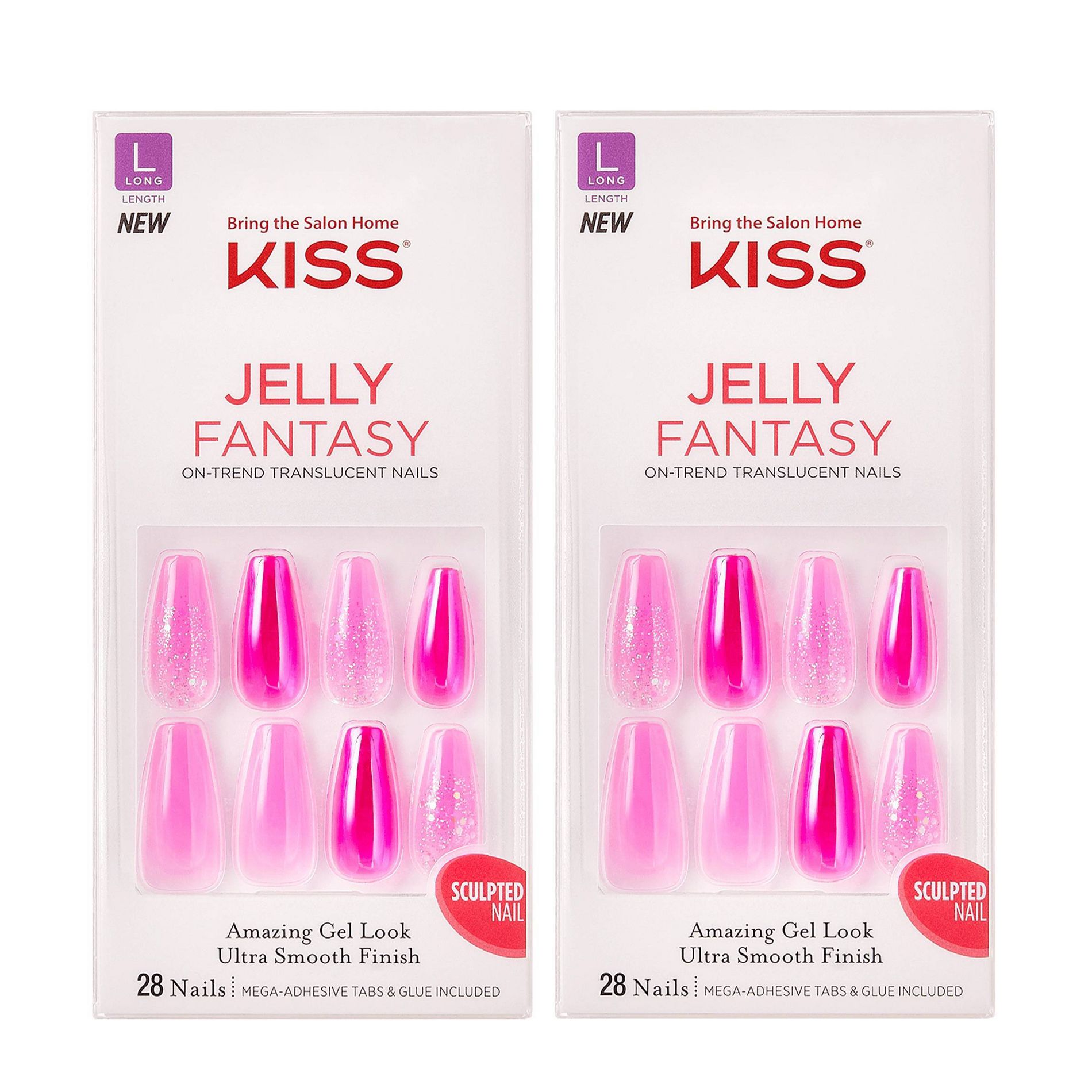 KISS Products Jelly Fantasy Fake Nails  - 2pk/56ct