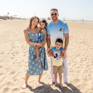 PATPAT Disney Mickey and Friends Family Matching Outfits C Allover Mickey Mouse Print Denim Dresses Jumpsuit & Ombre T-Shirts - 1 of 4