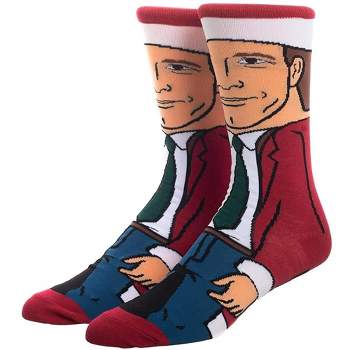National Lampoon Christmas Vacation Clark Griswold Sublimated 360 Crew Socks Red