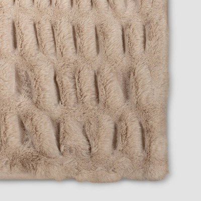 Ruched Faux Rabbit Fur Throw Blanket – Threshold