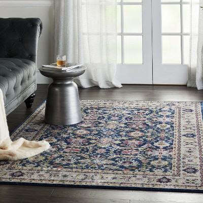 Vintage Elegance Round Multicolor Synthetic 63" Area Rug