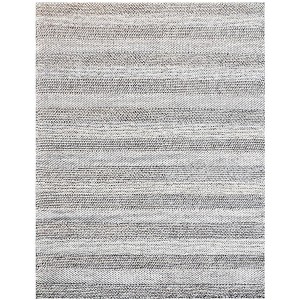 8' X 10' Beige and Gray Wool Blend Striped Hand Loomed Area Rug - 1 of 4