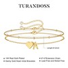 Turandoss 18K Gold Initial Bracelets for Women Girls - Dainty Layered Heart Charm Bracelet, Link Letter Bracelet, Christmas Gifts for Women Girls - 2 of 4