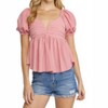 Women's Bubble Sleeve Babydoll Top - entro - 2 of 4