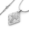 West Coast Jewelry Women's Cross Diamond-Shaped Stainless Steel Necklace - 24" - 4 of 4