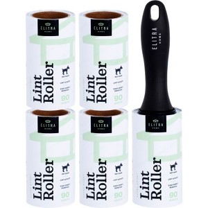 Elitra Lint Roller with Reusable Handle, Extra Sticky Pet Hair Remover with E-Z Peel Sheets - 90 Sheets with 4 Refills (450 Total), Adhesive Roller - 1 of 4