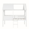 Okak Twin Size Solid Wood House-Shaped Loft Bed with Ladder & Two Side Windows,Modern Bed Frame for Kids Room,Bedroom - 3 of 4