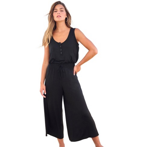 Swim 365 Women's Plus Size Jumpsuit Cover-Up - image 1 of 4