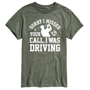 Men's - Instant Message - Sorry Missed Call Driving Golf Short Sleeve Graphic T-Shirt - 1 of 4