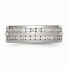 Black Bow Jewelry 7mm Stainless Steel And Cubic Zirconia Double Row Band - 3 of 4