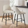 Edwin 26.5" inches Fabric Counter Height Stools,Armless Upholstered Counter Stools With Backs Set Of 2,Black Metal Frames-The Pop Home - 2 of 4