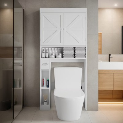 GlasFlength Bathroom Storage Cabinets, Stylish and Functional Storage for Every Room, Designs for Bedroom, Living Room, White,32.3”*7.9”*70.2"
