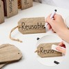 Talented Kitchen 24 Pack Wooden Hanging Tags, 4.33x2.5”, 70 Pre-printed Labels, String, Hanging Labels for Organizing - 3 of 4