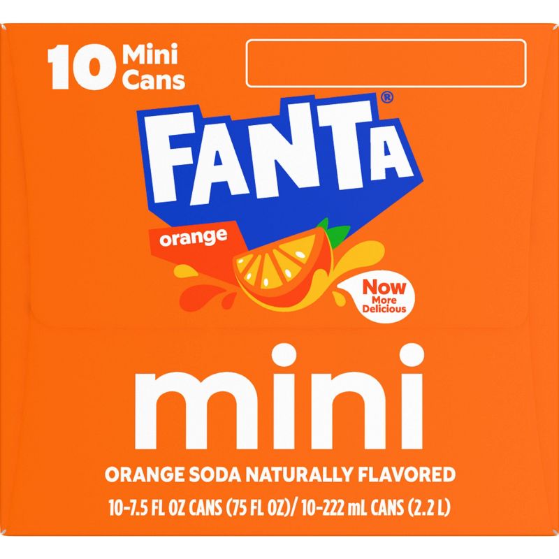 Fanta Orange Soda - 10pk/7.5 fl oz Mini-Cans, 4 of 7