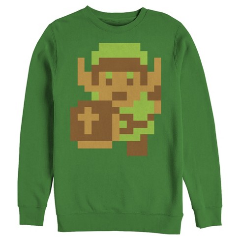 Men's Nintendo Legend Of Zelda Pixel Link Sweatshirt - Kelly Green - 2x  Large : Target