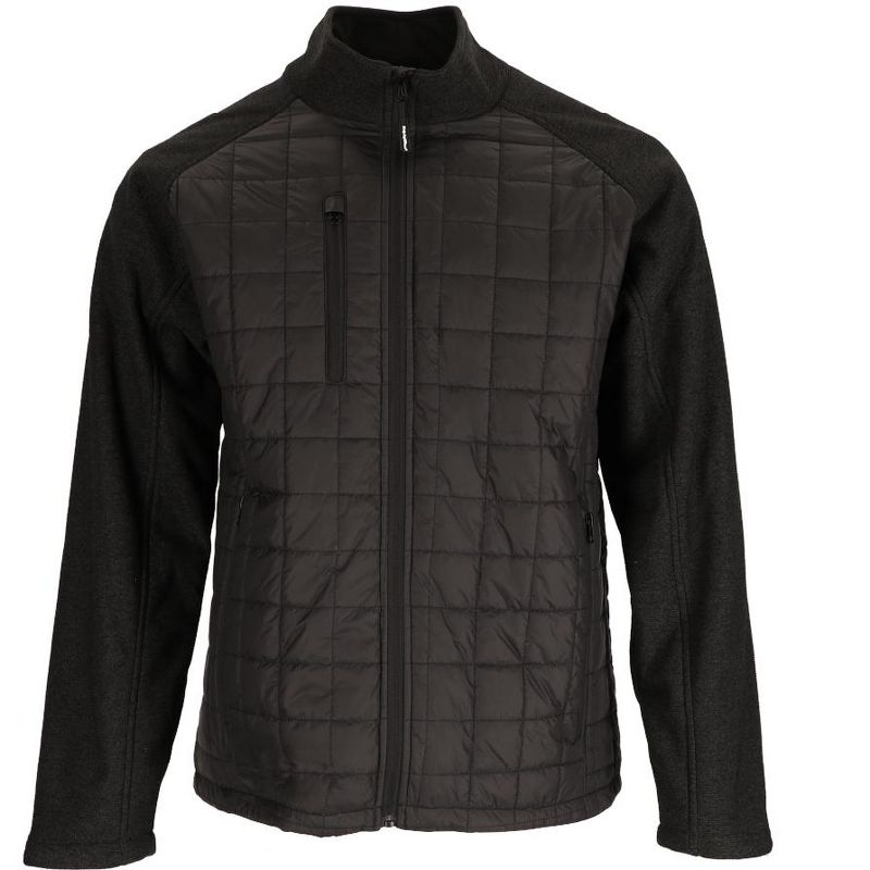 RefrigiWear Men’s Hybrid EnduraQuilt Black Quilted Jacket, 1 of 8
