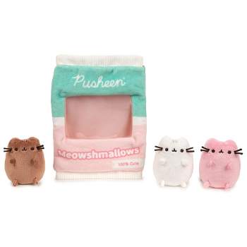 GUND Pusheen 7.5'' Meowshmallows Bag of Treats Plush Bag with Set of 3 Removeable Mini Plush Cat Stuffed Animal Kids Toy, For Kids Ages 8 And Up