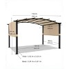 Outdoor Patio Pergola Arched Metal Gazebo with Retractable Canopy Waterproof Sun Shade for Garden Lawn Backyards - 3 of 4