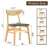 CAVINAS Rubberwood Dining Chair, Upholstered Side Chair with Rattan-Style Design, Small Curved Back, PU Cushion - 4 of 4