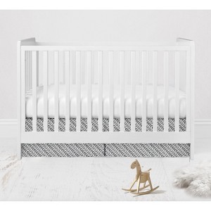 Bacati - Construction Gray Track Boys Cotton Crib/Toddler Boys Cotton Crib Skirt - 1 of 3
