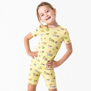 Bellabu Bear Toddler Love You Brunches Bamboo Kids Pajama Short Set - 1 of 4