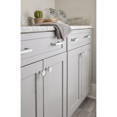 Polished Chrome Round Cabinet Knob with Mounting Hardware