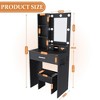 TOBILI Vanity Table with Mirror & Adjustable LED Lights,Power Outlet,Compact Dressing Desk for Small Bedrooms - 3 of 4