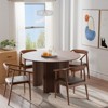 PexFix 46" Round Dining Table Kitchen Table for 4 with Arc-Shaped Edge Top and Fluted Pedestal Legs for Living Room Dining Room Coffee Office Walnut - 2 of 4