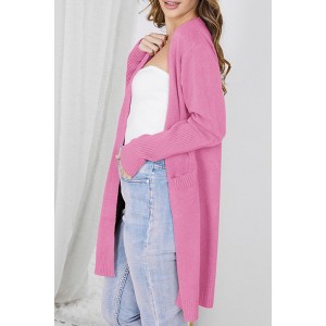 Women's Long Cardigans Cozy Open Front Casual Fall Sweater Coat with Pocket - 1 of 4