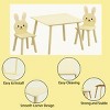 TopComfy Kids Table Sets Kids Table and Chair Set with 2 Bunny Chairs Wooden Activity Table Toddlers Learn for Playroom, Yellow, 23.62"*23.62"*17.32" - 4 of 4