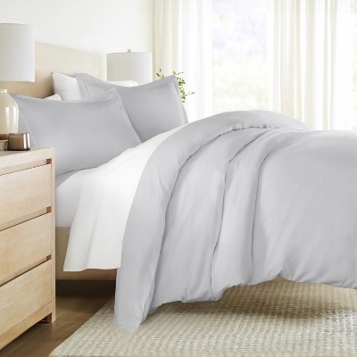 Cotton Duvet Cover Set & Insert 4PC Bundle, 300TC Sateen Vintage Washed Duvet Set with Down Alternative Comforter, All Season Bedding - Becky Cameron