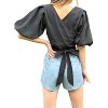 Women's Puff Sleeved Crop Top - Oat New York - 2 of 2