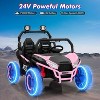 24V 2-Seater Kids UTV with Remote Control, Metal Frame, Spring Suspension, Max Speed 4.5MPH, for Ages 3+, Ride-On Car - 2 of 4