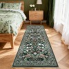 Full Floral Runner Rug, Non-Slip Washable Soft Carpet, Thin Rug for Entryway, Kitchen, Hallway, Bathroom, Laundry - 3 of 4