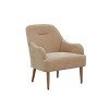 DOMETOUR Chenille Armchair, Modern Style Accent Chair with Wood Legs, Comfy Design for Living Room, Bedroom, Office, Beige - 2 of 4