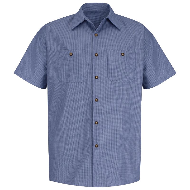 Red Kap Men's Short Sleeve Geometric Microcheck Work Shirt, 1 of 5