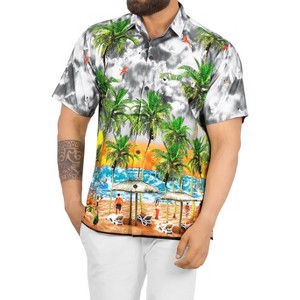 LA LEELA Men's Hawaiian Short Sleeve Button Down Shirt Mens Party Shirts Casual Vacation Summer Tropical Island Shirts for Men Funny - 1 of 4