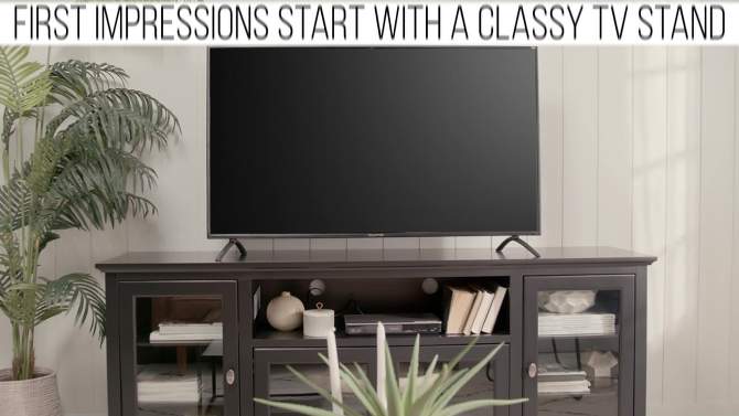 Glass Door Traditional Highboy TV Stand for TVs up to 80" - Saracina Home, 2 of 9, play video