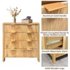 4 Drawer Fluted Dresser for Bedroom, Modern Wood Chest with Gold Handles, Narrow Storage Cabinet or TV Stand - 4 of 4