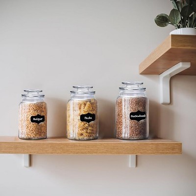 Clear Lead-Free Glass Cylindrical Canisters Set with Screw Top Lids