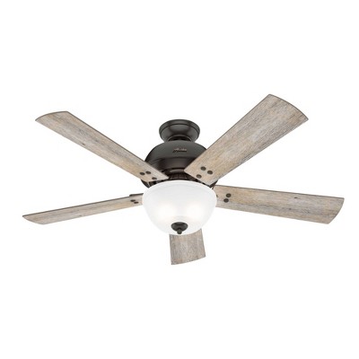 52" Bronze Reversible Blade Ceiling Fan with LED Light and Remote